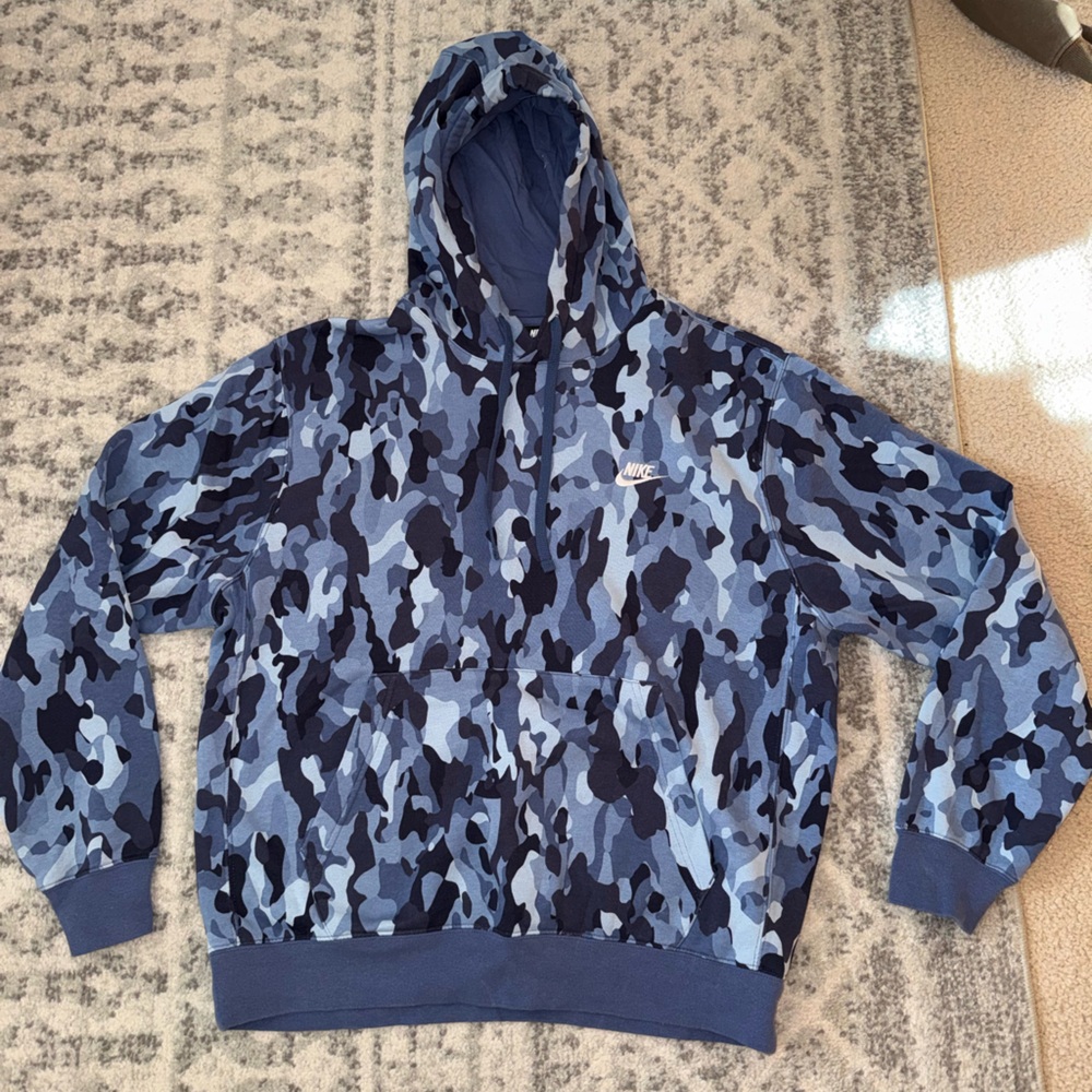 Nike Blue Camouflage Hoodie